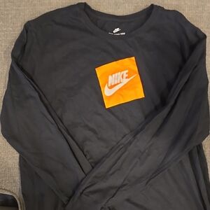Nike Black Long Sleeve with Orange Patch